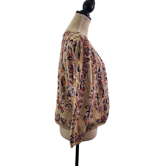 Multiples Women’s Linen Blend Multi-Color Cardigan Jacket – Size Medium - Picture 6 of 16